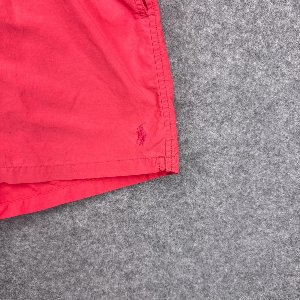 Polo Ralph Lauren Swim Shorts Large Red Nylon Mesh Lined Pony Logo Trunks